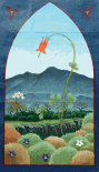 In 1998 the Ashe County Arts Council was instrumental in establishing "The Arts District" in downtown West Jefferson by working with the West Jefferson  Revitalization Committee to complete two more murals. Robert Johnson's "Spring Wildflowers on Mt. Jefferson" depicts a close up of spring wildflowers, a view of the 
cliffs and foliage on top of the mountain and a distant view of Mt. Jefferson.